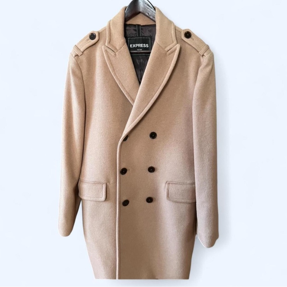 Express Men's Classic Camel Peacoat